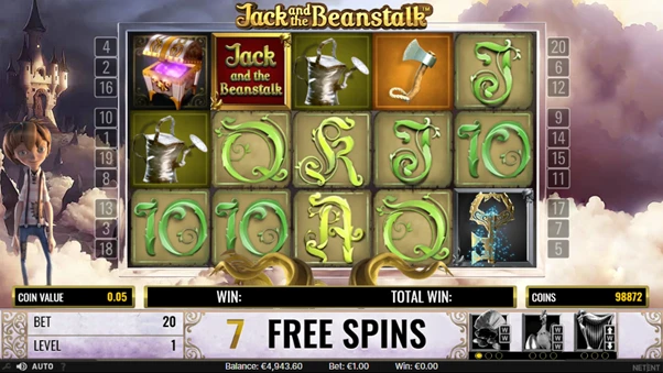 jack and the beanstalk free spins bonus