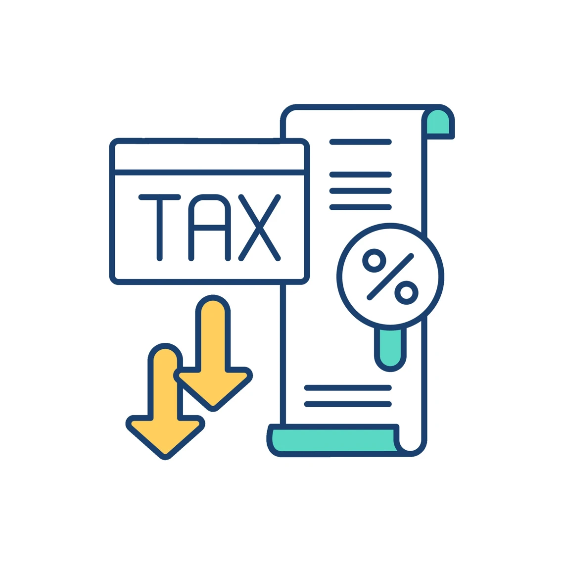 low-tax-rate-rgb-color-icon-vector