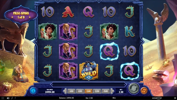 mystery genie fortunes of the lamp free spins bonus