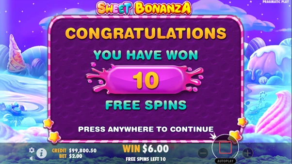 sweet bonanza free spins unlocked