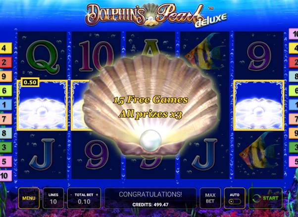 dolphin's pearl deluxe free spins unlocked