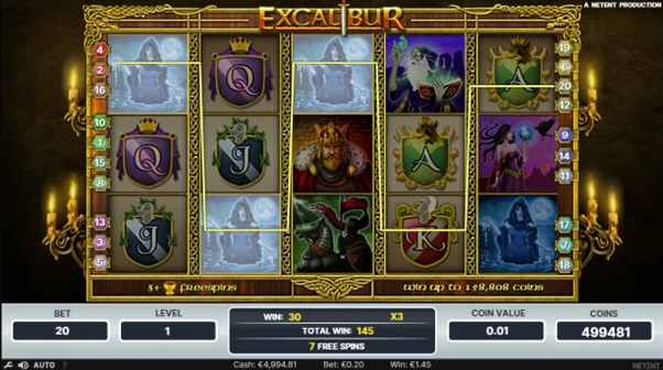 excalibur free spins bonus