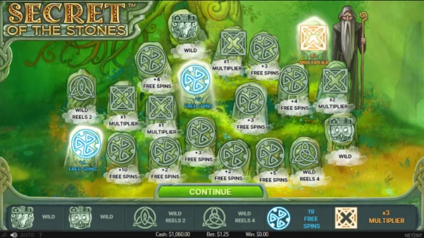 secret of the stones free spins modifiers chosen