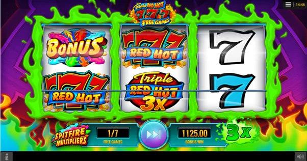 triple red hot 777 free spins bonus