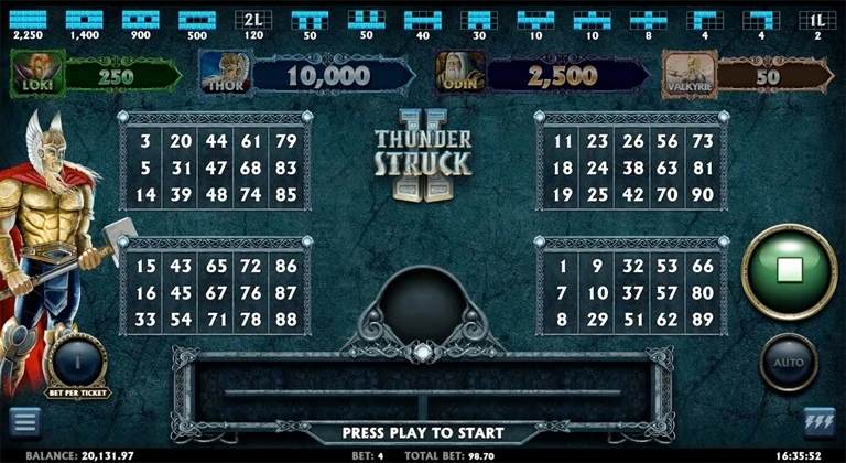 Video Bingo : Thunderstruck II by Neko Game