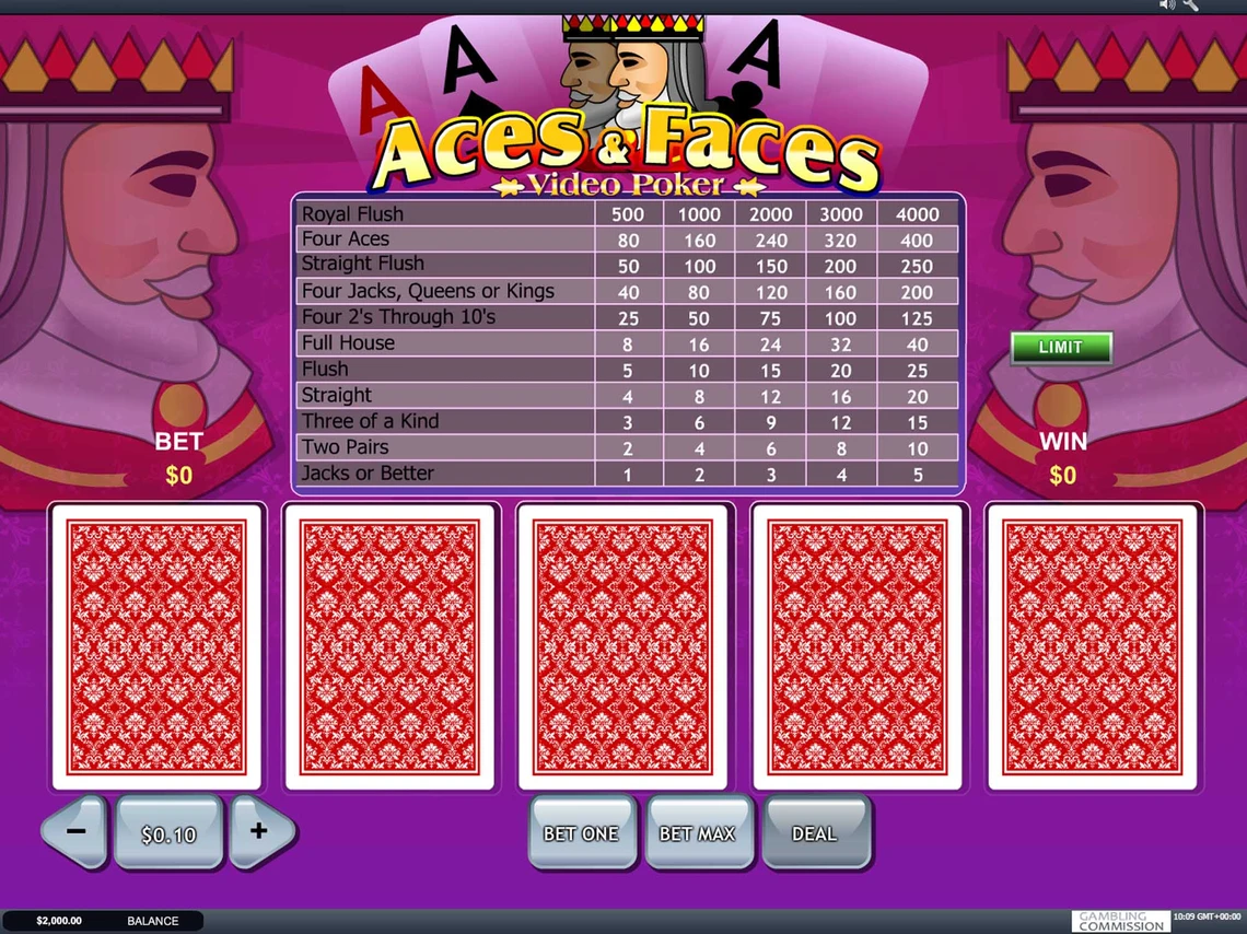 Video Poker : Aces and Faces by Playtech