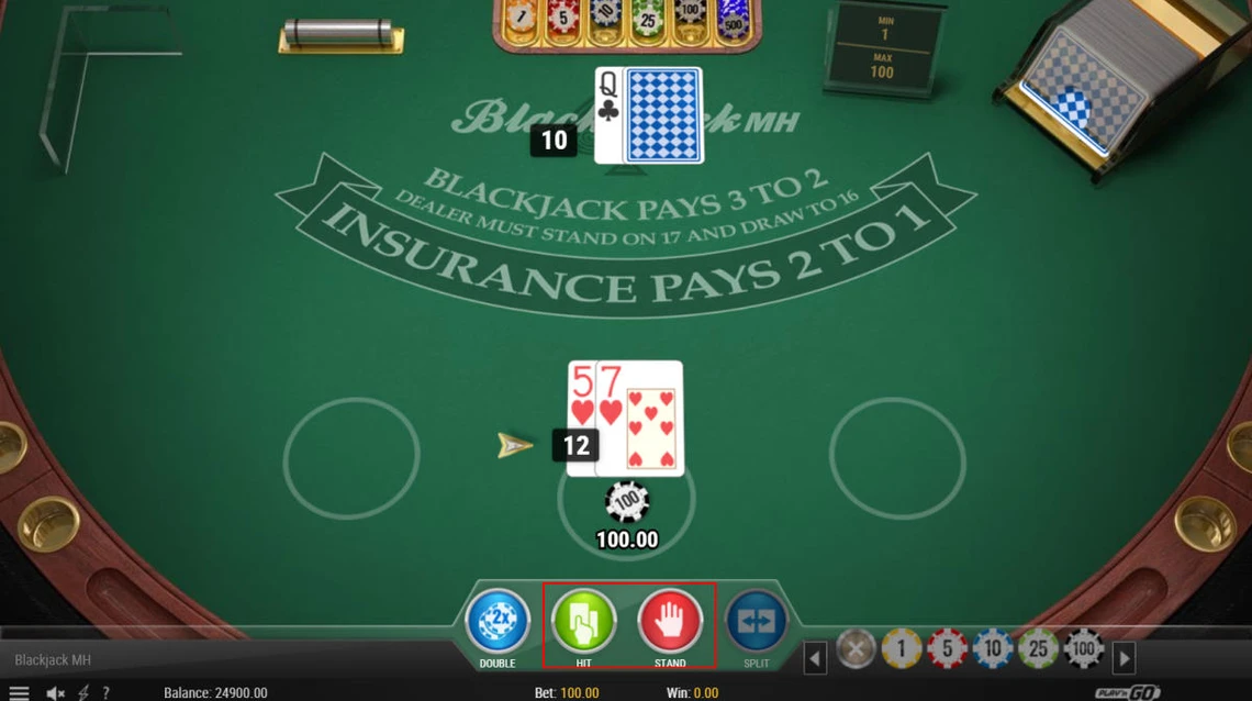 Blackjack Hit Stand