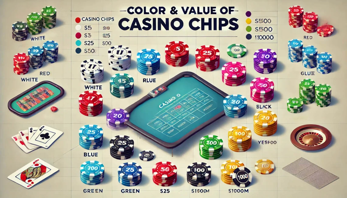 Color & value of casino chips