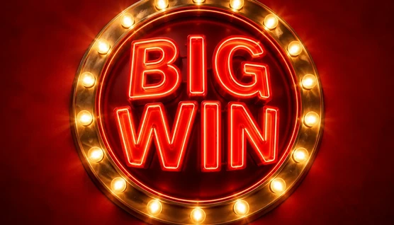 Big win neon sign