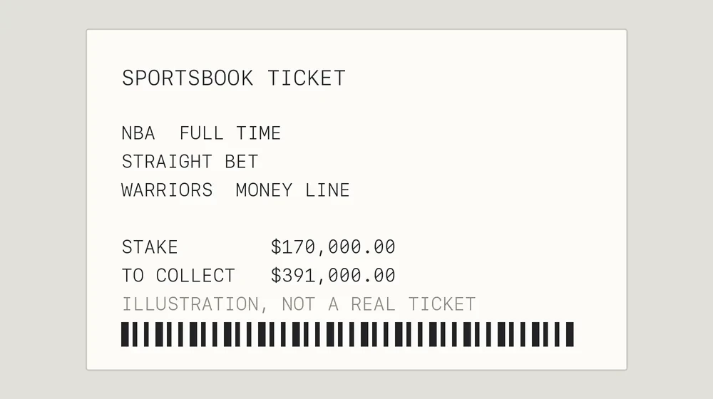 Illustration of a sports bet slip