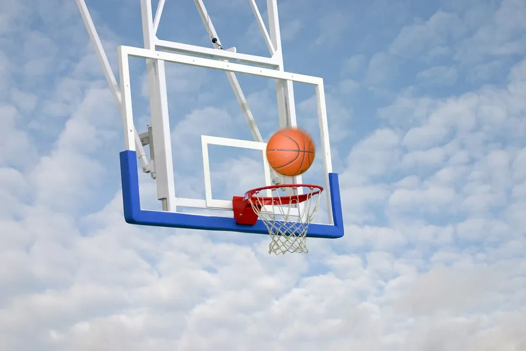 Basketball hoop against the sky