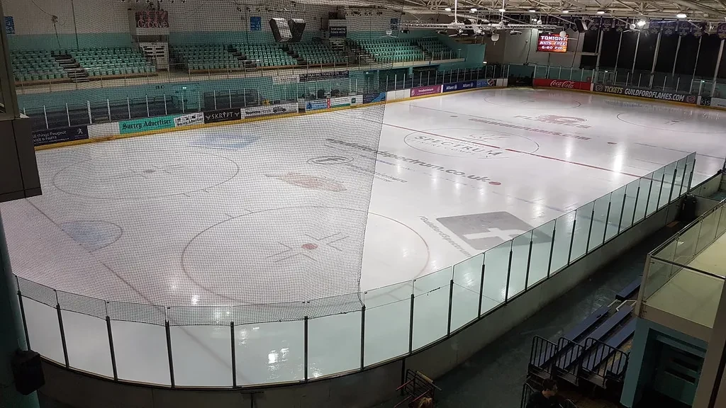 Empty ice hockey rink