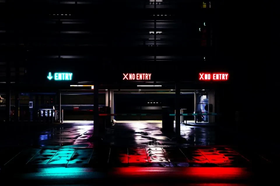No entry neon signs