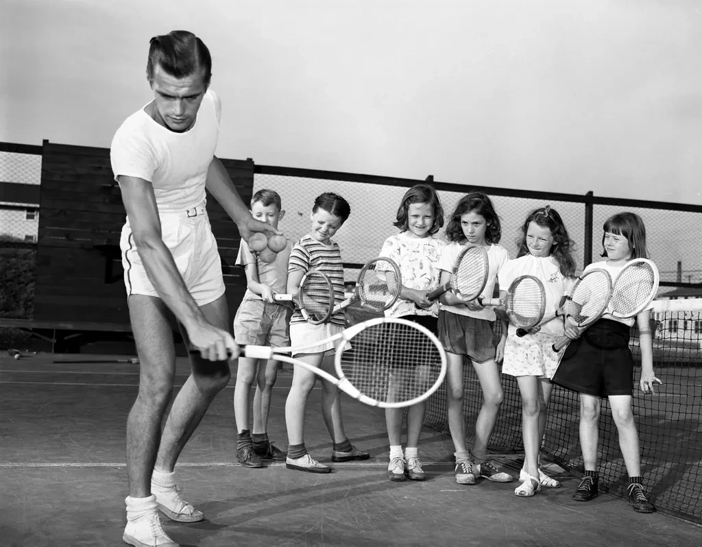 Vintage tennis lesson