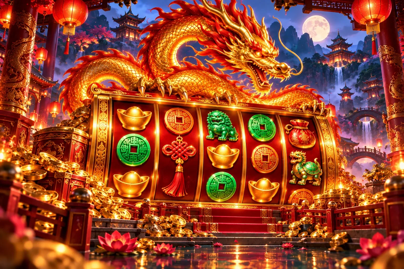 Golden dragon slot reels