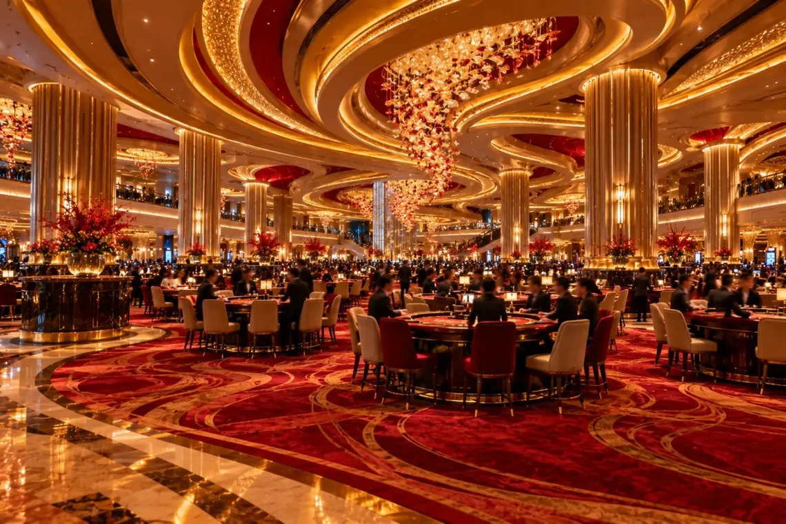 Modern casino hall tables