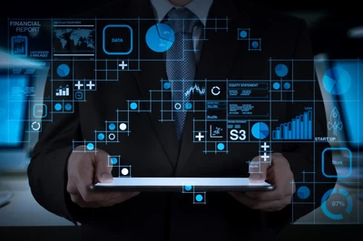 Data charts on a tablet