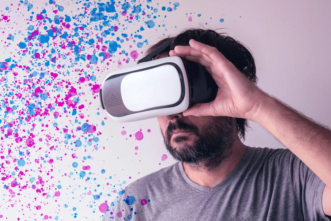Man wearing a VR headset