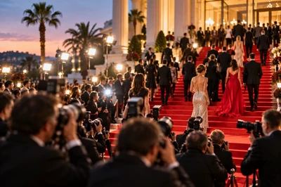 Red carpet at a film festival premiere