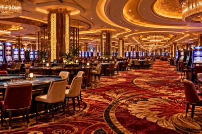 Wide view of a resort casino floor